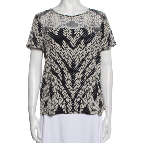 DIANE VON FURSTENBERG Printed Scoop Neck T-Shirt - Picture 1 of 3